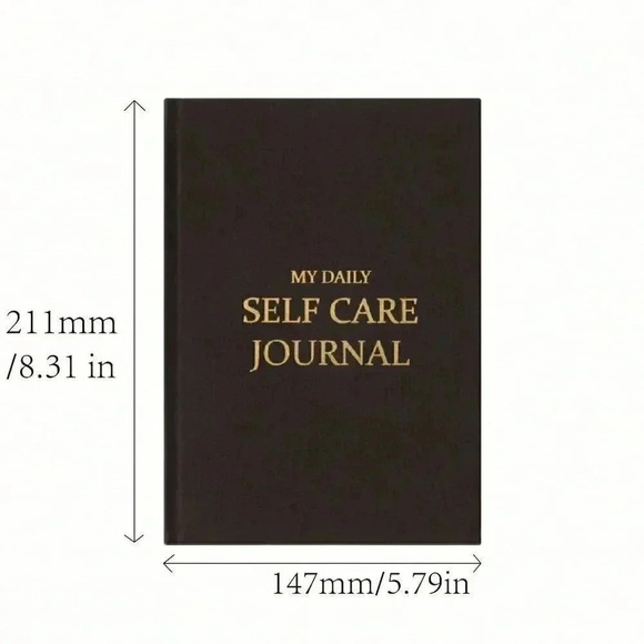 BLACK Self Care Journal Aesthetic Wellness Stationery - Picture 2 of 6